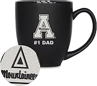 Vista 9 de Rico Industries NCAA #1 Dad - Taza bistró de cerámica negra mate grabada con láser, de 15 onzas, para bebidas calientes o frías