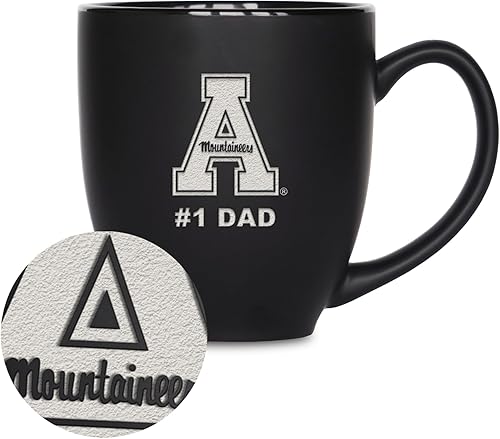 Miniatura 15 de Rico Industries NCAA #1 Dad - Taza bistró de cerámica negra mate grabada con láser, de 15 onzas, para bebidas calientes o frías Troyanos del Sur