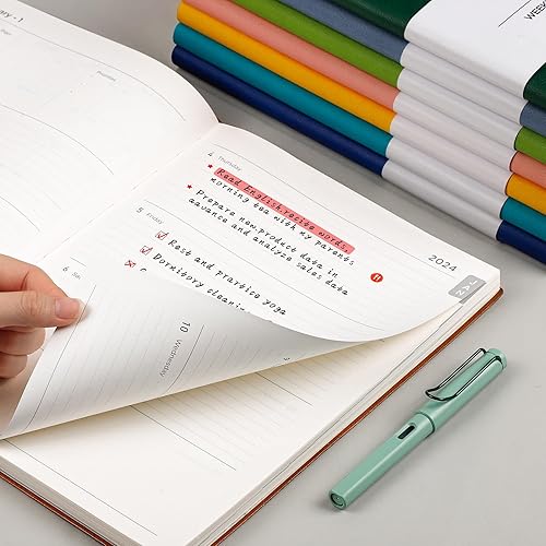 Miniatura 8 de EMSHOI Agenda semanal mensual de 8.5 x 11 pulgadas, con 15 meses, descripción anual 2024-2025, vacaciones 2024-2026, calendario anual, seguimiento