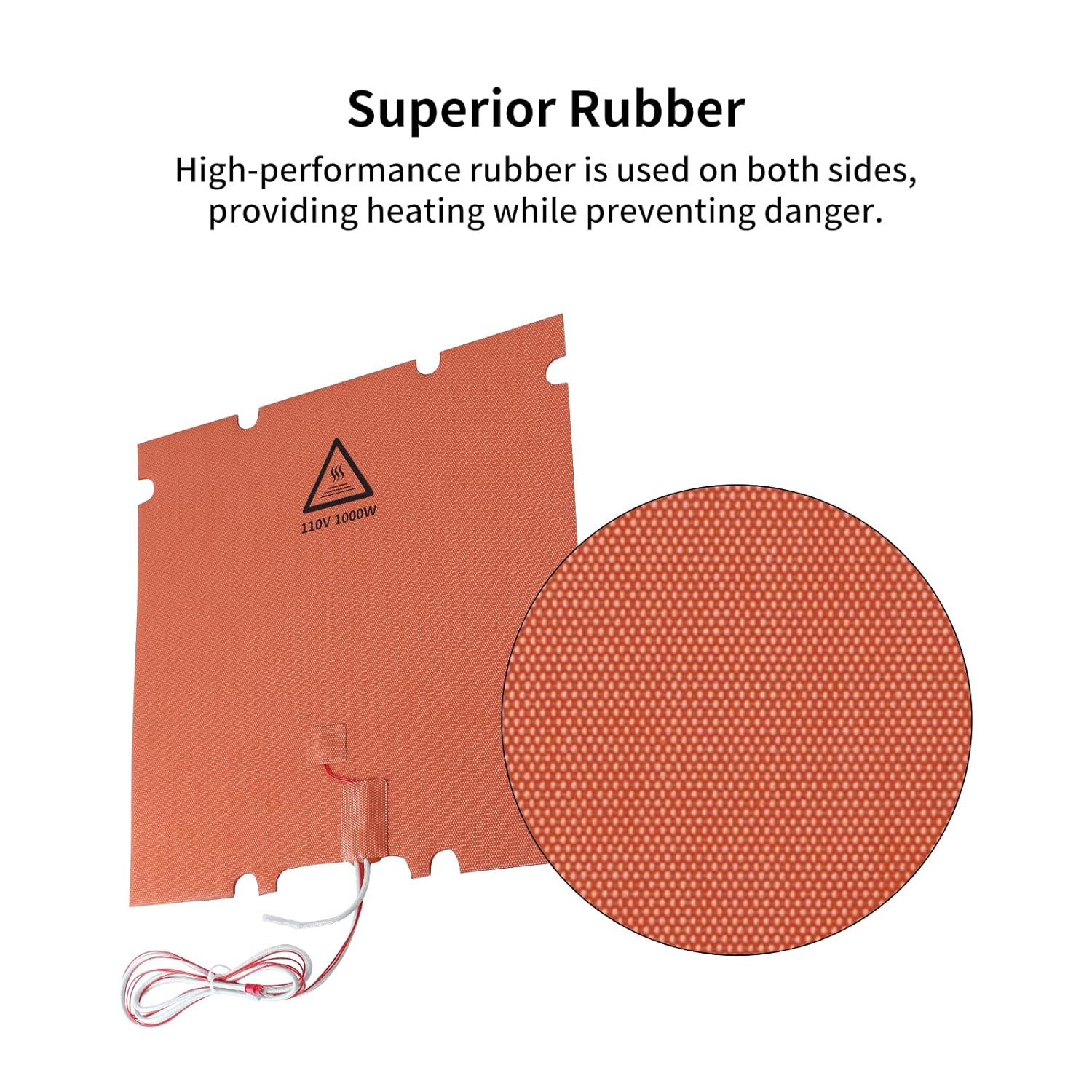 FYSETC Silicone Heating Pad for Voron 2.4 R2/ Trident 3D Printer Size 350 * 350mm/ 13.7in 110V 1000W with Thermistor NTC 3950 100K and Thermal Fuse