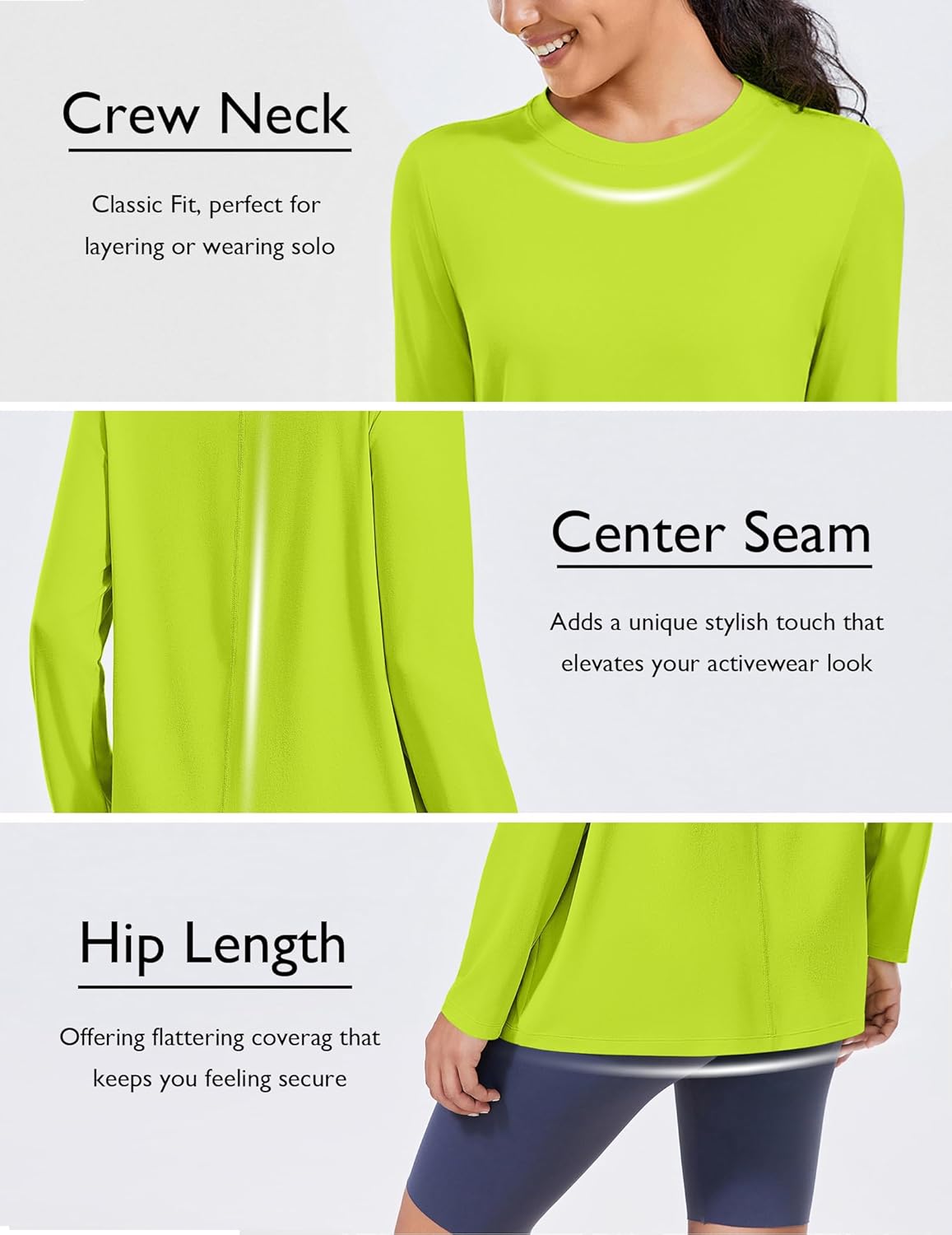 PINSPARK Workout Tops for Women Long Sleeve Yoga Shirts Crew Neck Athletic Top Loose Fit for Running Gym Hiking - Image 5