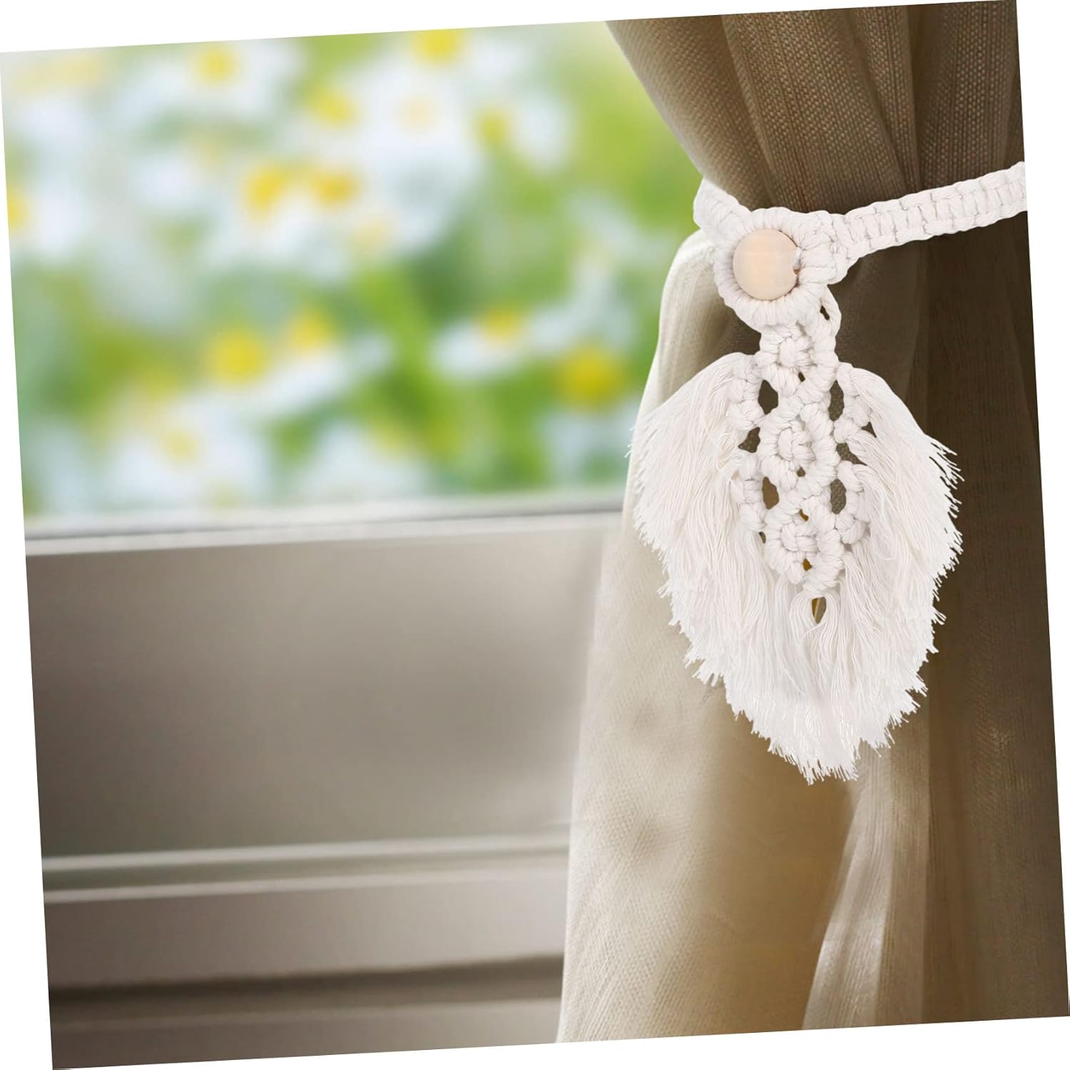 Amosfun 12pcs Curtain Tiebacks Farmhouse Style Drapery Holders for Living Room and Bedroom Easy to Install Drapes Holdbacks Decorative Rope Curtain Ties for Housewarming