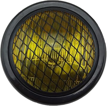 6.5" Motorcycle Headlight w/Grille for Bobber Cafe Racer Cruiser Vintage Style Amber Lens
