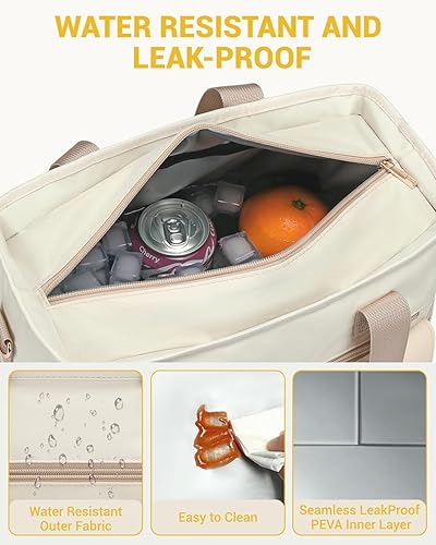 Miniatura 6 de RalChyez - Lonchera para mujer, bolsa grande de almuerzo a prueba de fugas, bolsa de almuerzo aislada para adultos, cartera térmica para el almuerzo