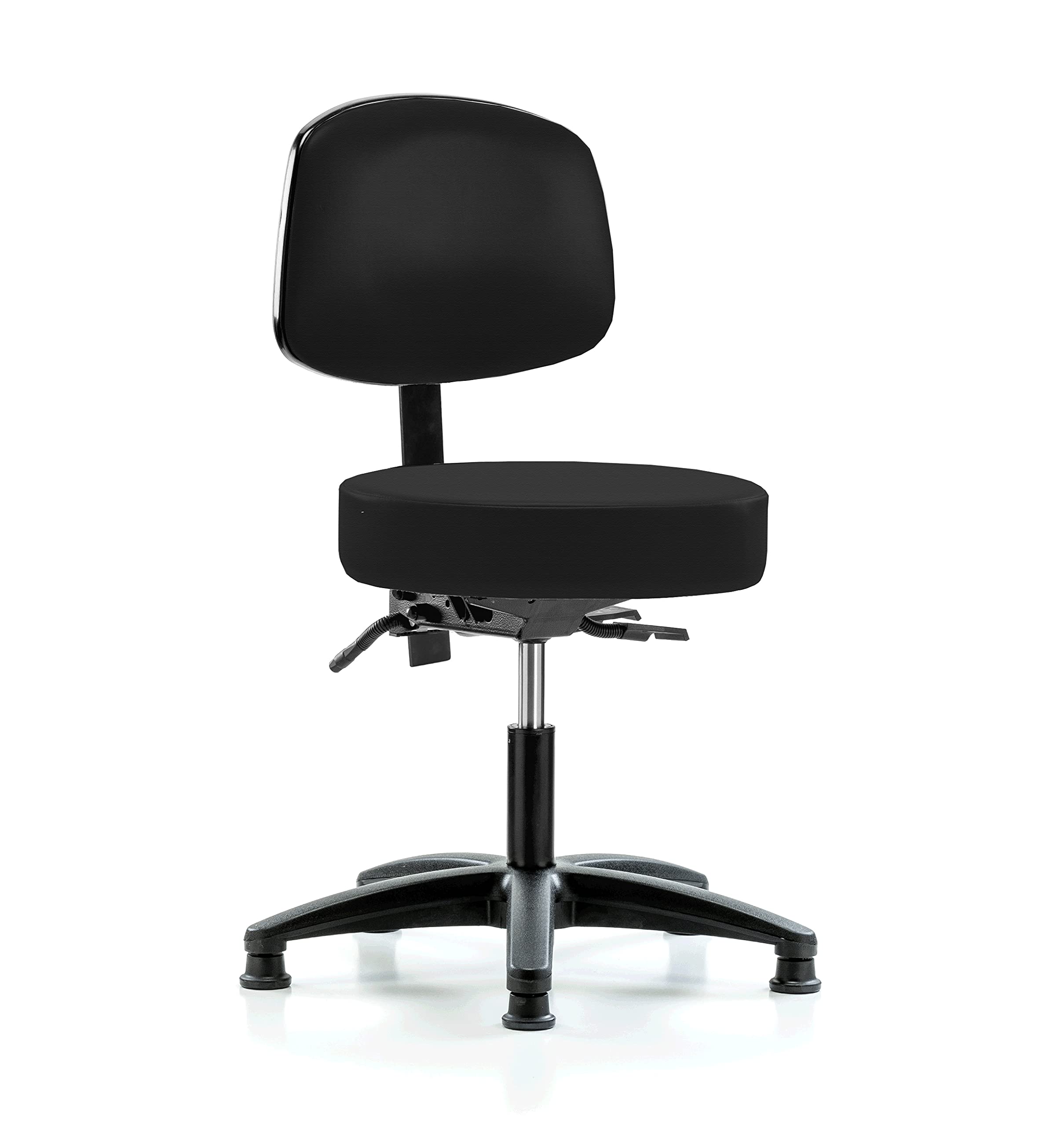 Perch Exam Stool, Glides, 18-23", Black Fabric
