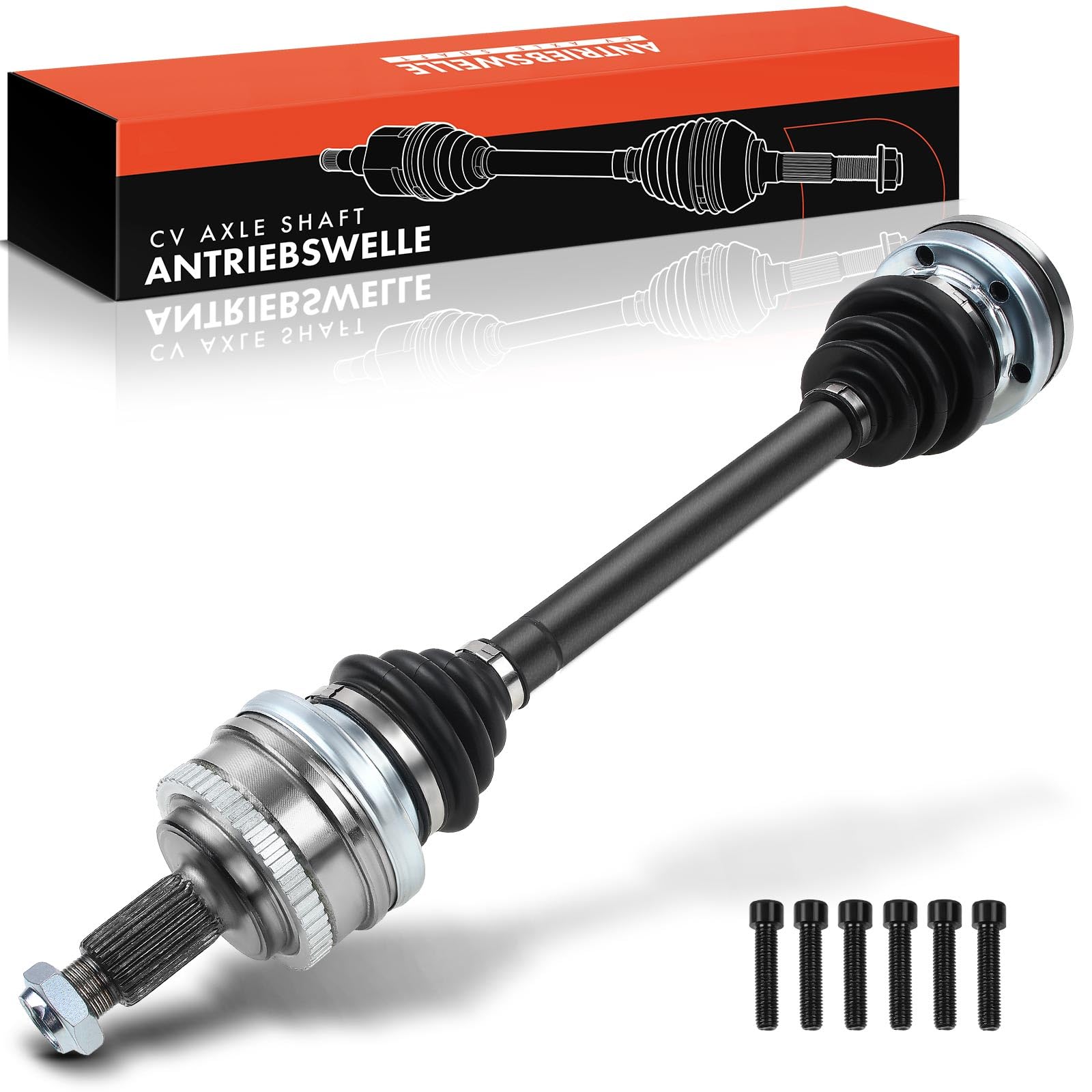 Frankberg Eje motriz Eje de transmisión con ABS Ring Eje trasero Compatible con Serie 3 E30 315-325 Serie 3 E36 325tds Serie 3 Cabriolet E30 316i-325i Serie 3 Touring E30 316i-325i 33211226861