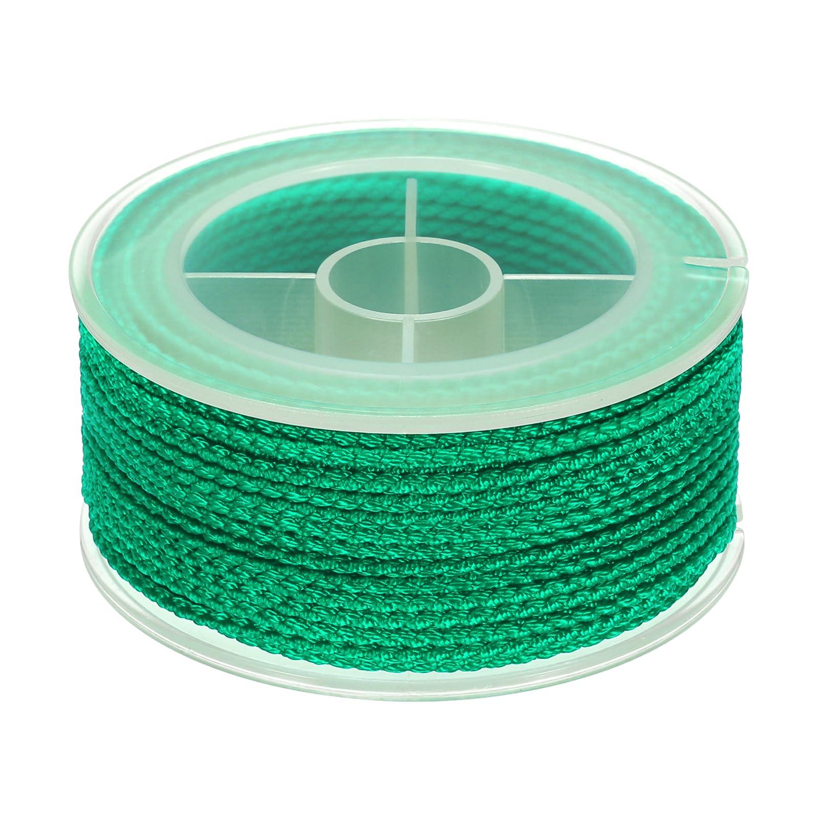 sourcing map Nylon Thread Twine Beading Cord, 52ft 1.6mm Nylon Braided Bracelets String Cord Rope for Jewelry Making DIY Crafts Necklaces, Bright Green