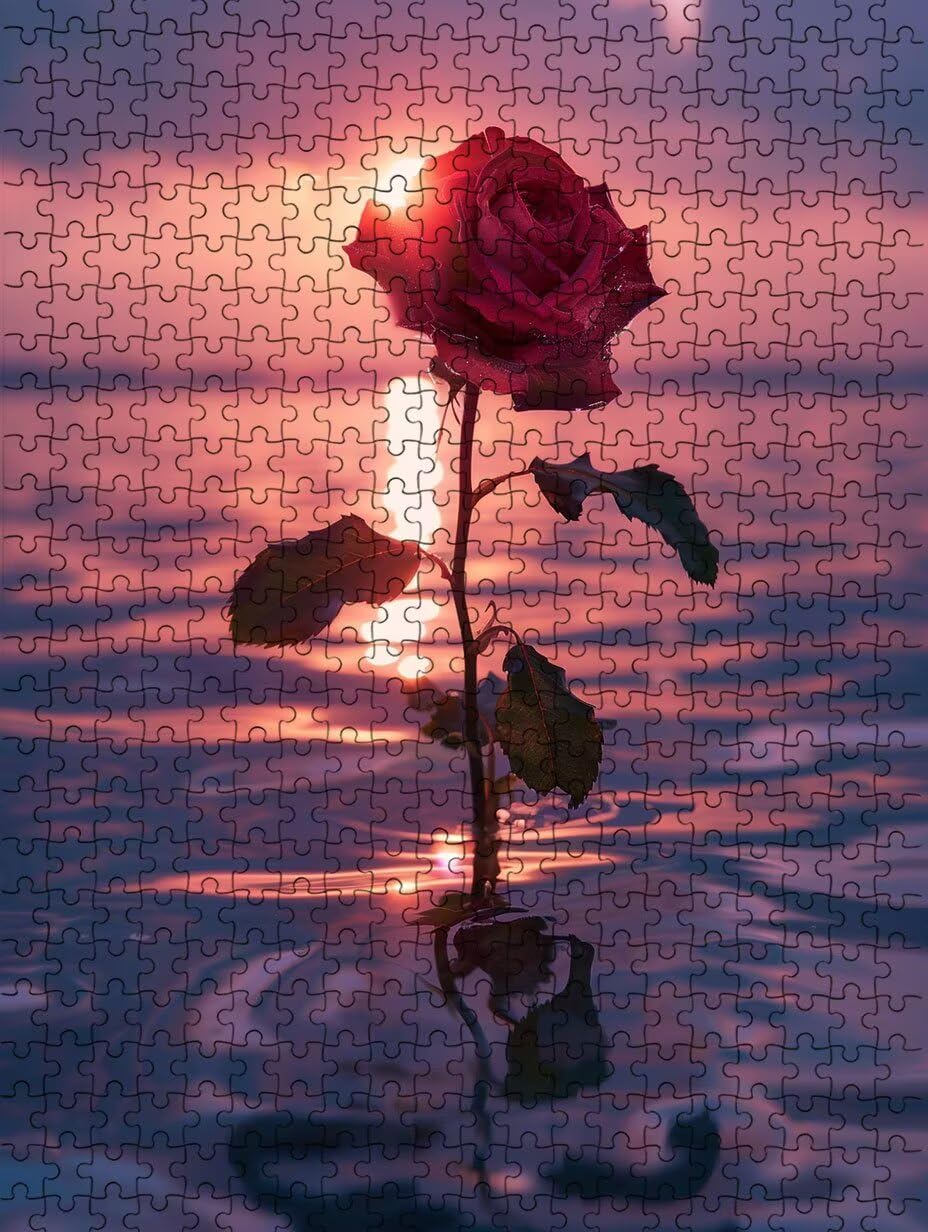 Rosas En El Agua Puzzle 3000 Piezas, Rompecabezas Adultos Puzzle, 3D Un Rompecabezas, Desafiante Puzzles de Decoración Juego de, Juego Educativo para Toda la Familia, para Regalo Decoración FNKL7-968