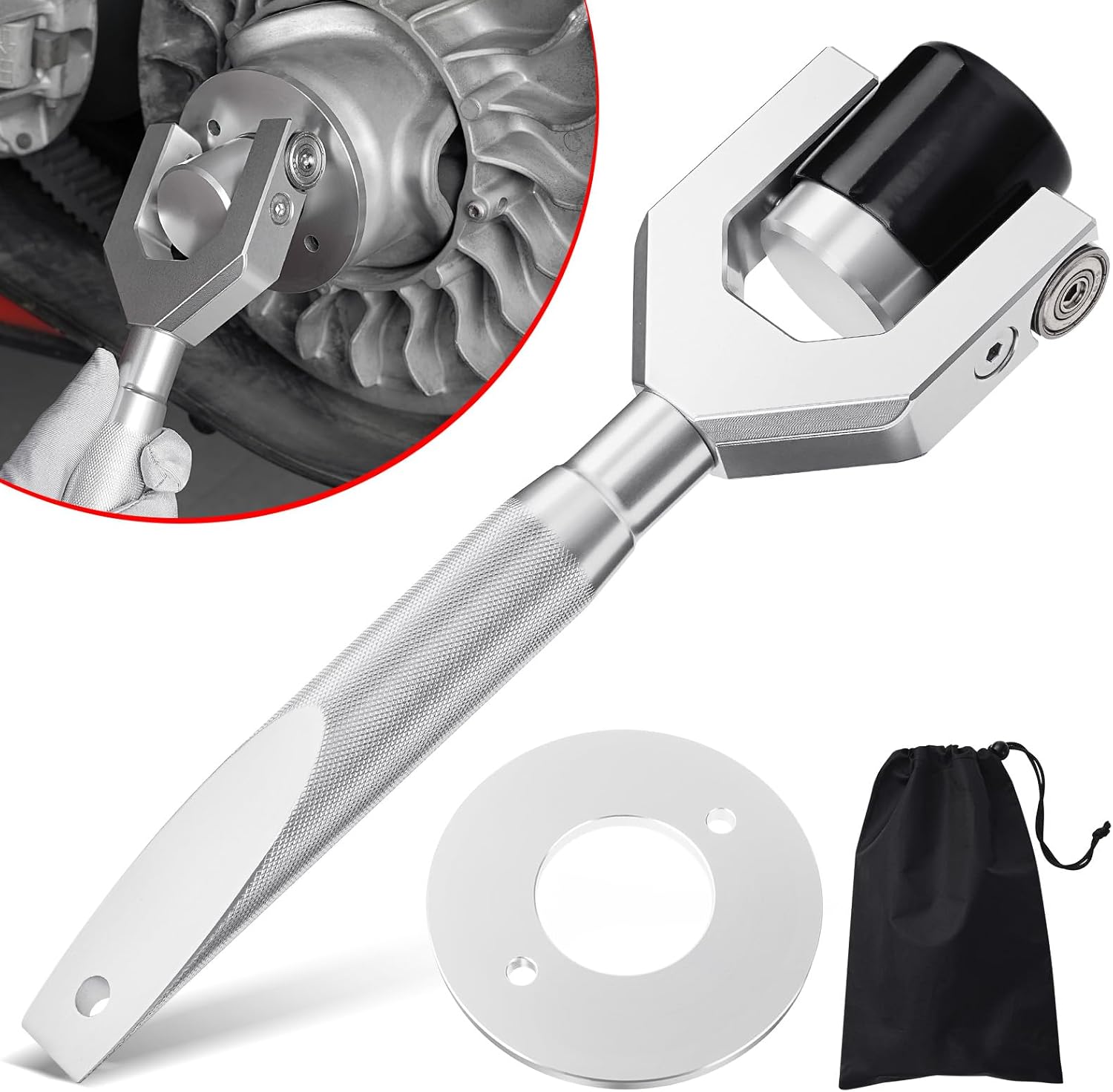 Benlari X3 Belt Changing Tool Kit Compatible with Can-Am Maverick X3/X3 MAX/RS/DS/TURBO/R 2017-2024 Clutch Removal Tool Fits 64"/72" Wheel Base Width (Silver)
