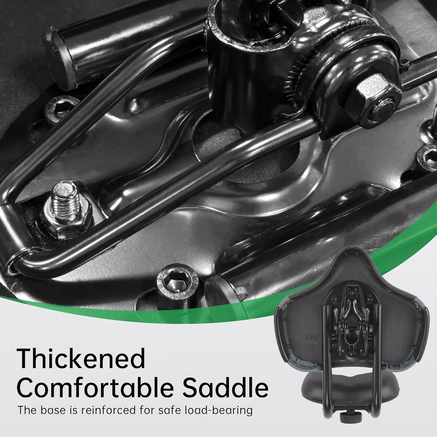 Bike Seat with Backrest, Oversized Comfortable Ergonomic Design Bicycle Saddle for Men and Women Adjustable Height Bike Saddle for Tricycle City Bike Commuter Bike Electric Bike （Black）