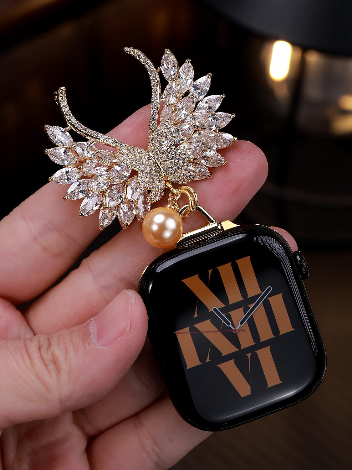 Exquisite Pin-On Brooch Clip Bag Charm Watch Bands Strap for Apple Watch123456789se10s11 Ultra 49mm Fob Clip 46/45/44/42/41/40/38Chain Nurse Metal Alloy