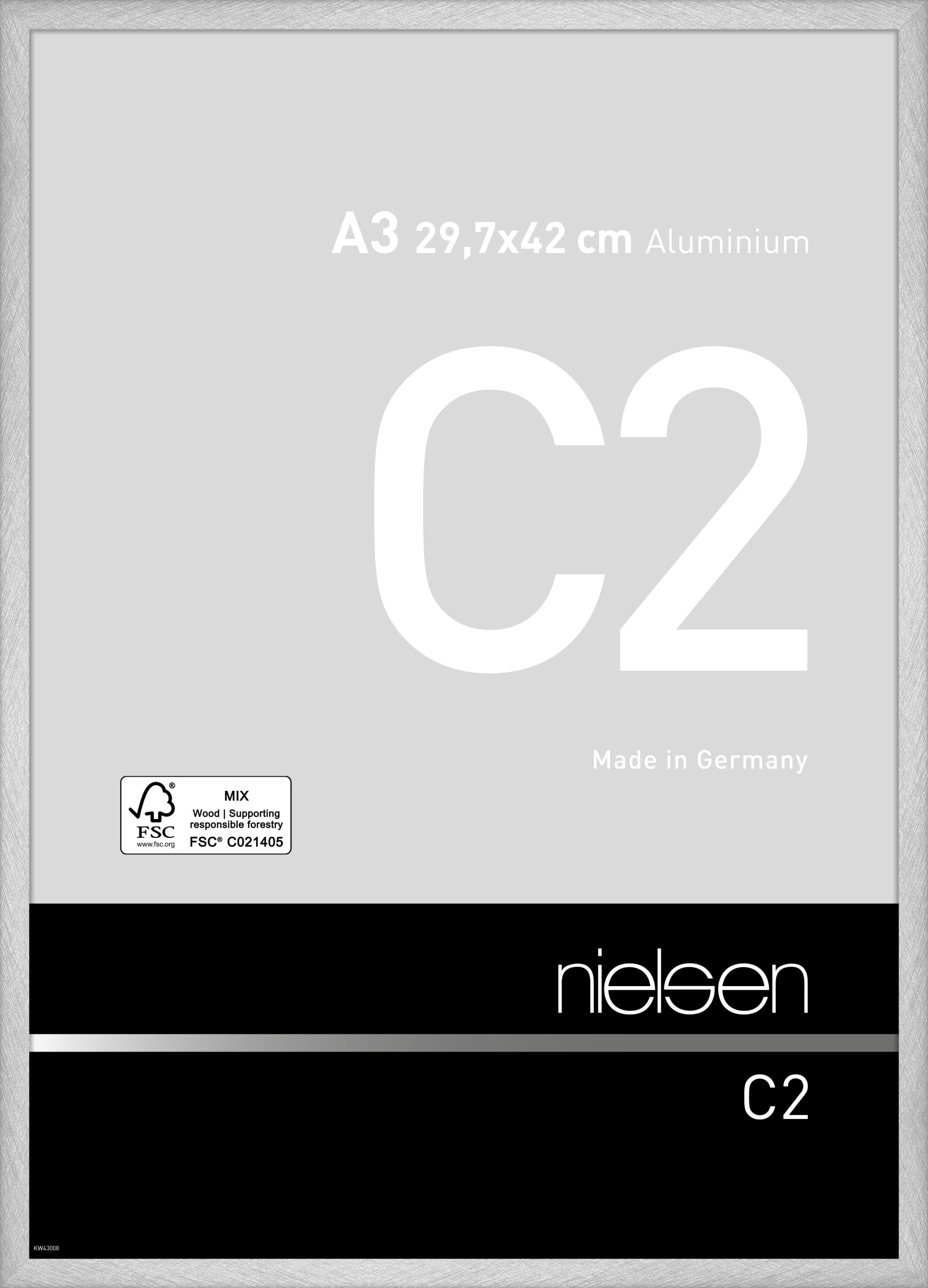 Cadre en aluminium C2 Nielsen A3 Reflex Argent pour salon