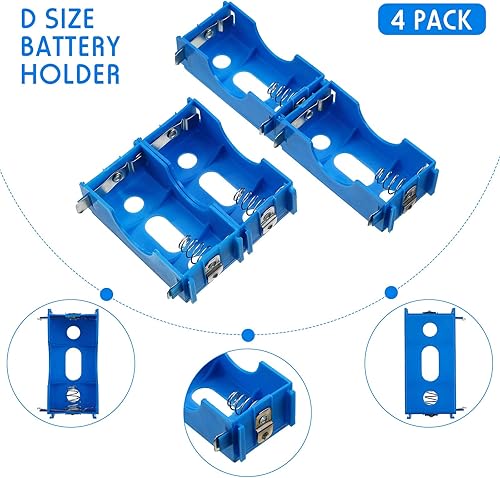 Miniatura 5 de LEIFIDE 8 piezas de soporte de batería de celda D serie o almacenamiento paralelo Caja de batería tamaño D Ciencias físicas contenedor de plástico,