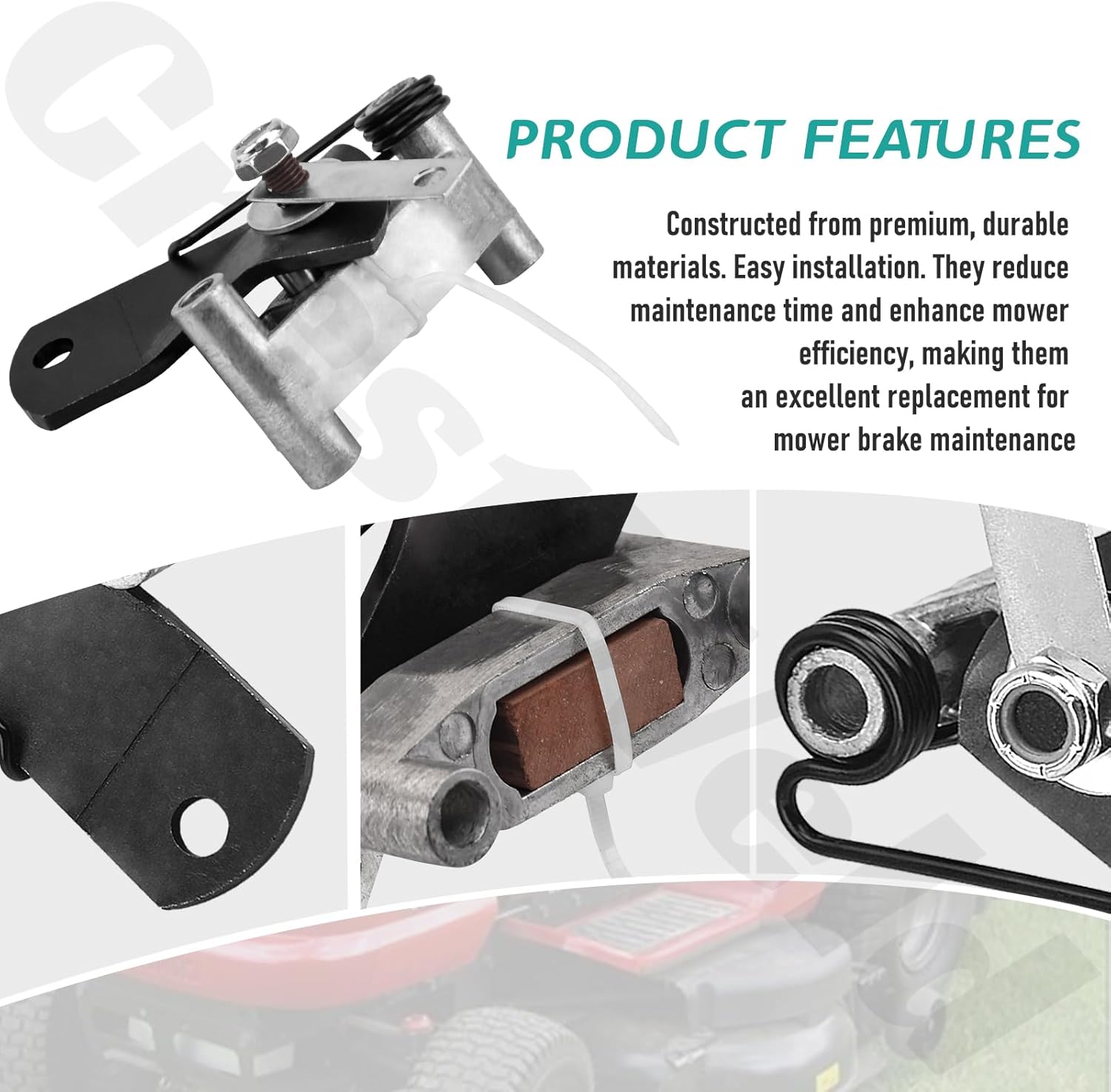 961-0001 Right Hand Brake Assembly Kit for MTD Cub Cadet Bronco 1000 CC30 LT1040 LTX1040 RZT-S42 650F 652F 762F 775S - With 761-0202 Brake Disc and 2 X 790006 799021 799021A Brake Puck/Brake Pad