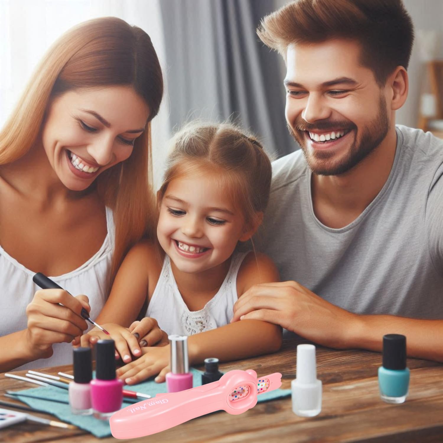 GLAM NAIL - Maquina Uñas Niñas, Kit Pegatinas Para Niña, Set Laminas Manicura, Juguetes Stickers Nails, Recambios Cosas Belleza Infantil, Juegos Con Pintauñas, Regalo Niños 6 7 8 9 10 11 12 Años