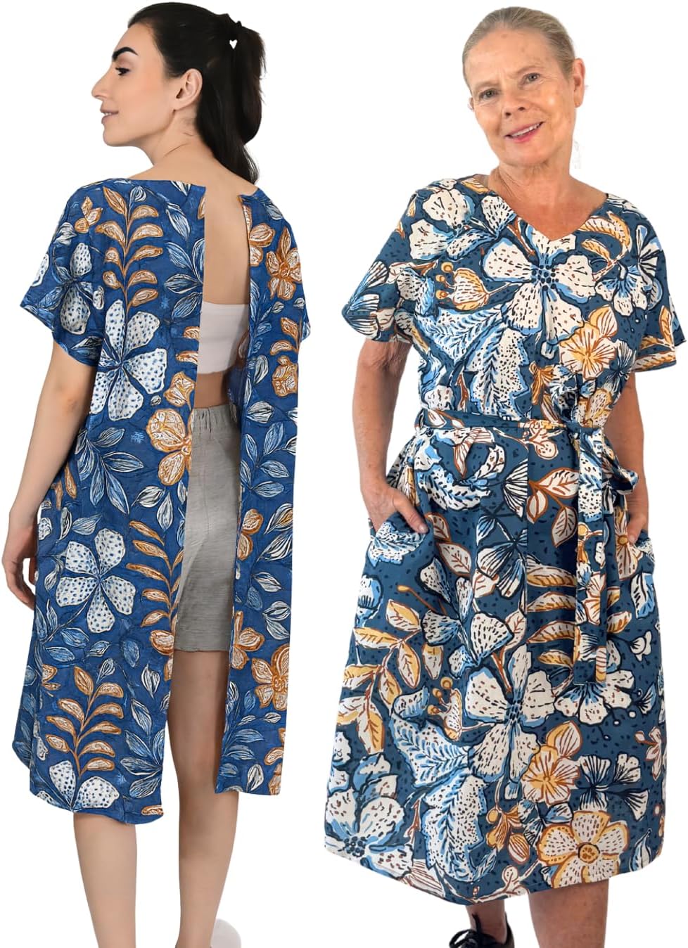 Inspired Comforts Post Surgery Open-Back Tearaway Hospital Gown for Women – Easy Dressing Maternity, Senior & Patient Care