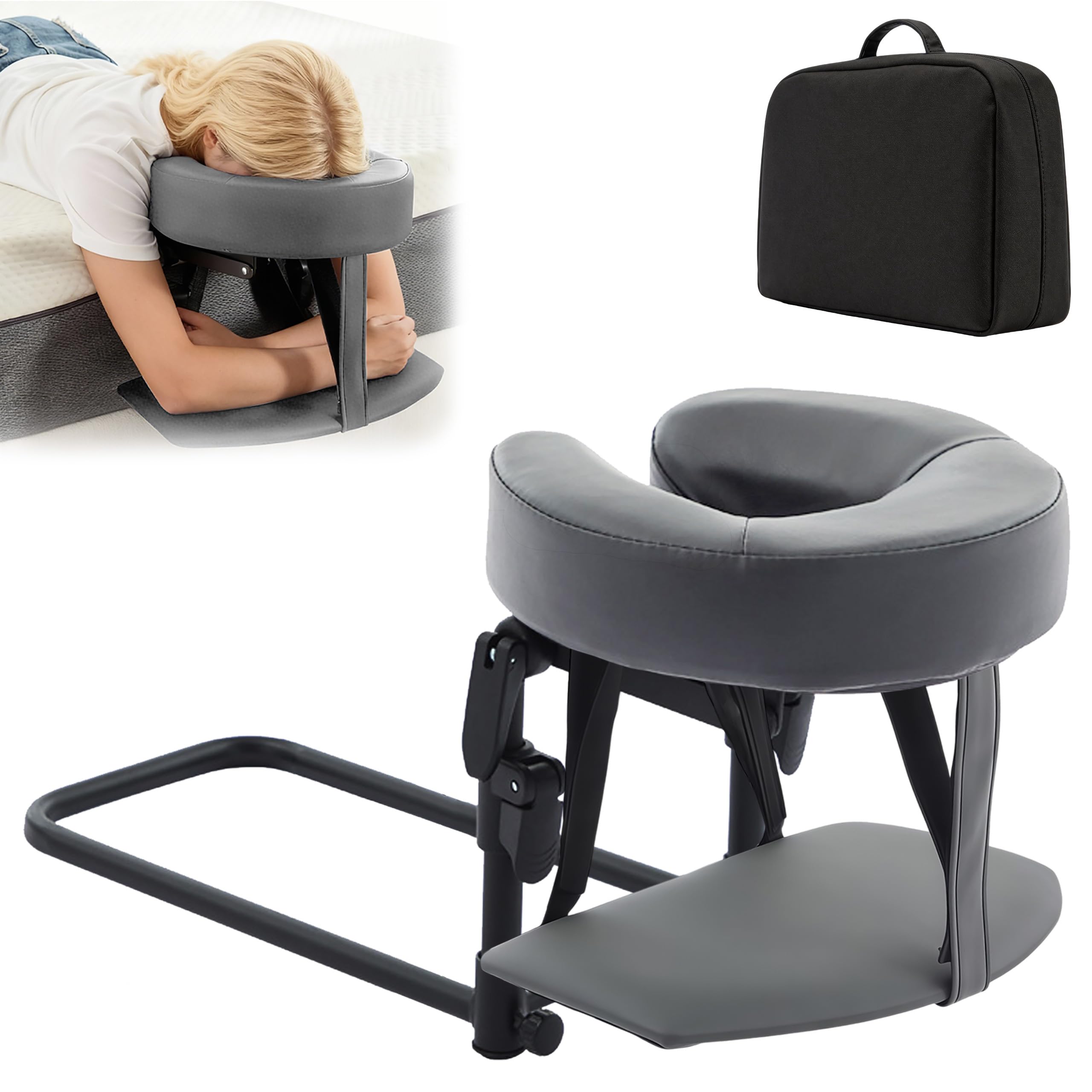 Mesa de Masaje Facial con cojín Universal Ajustable reposacabezas(Gris) | Mesa de masaje facial con cojín universal ajustable reposacabezassoporte facial, masaje domésti