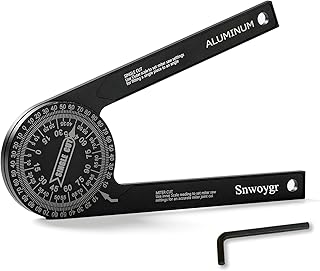 7 Inch Aluminum Miter Saw Protractor, Upgraded High-Precision Angle Measuring Tool, Includes Adjustment Wrench, Ideal for Carpenters, Plumbers, Construction Workers, and Home DIY Enthusiasts