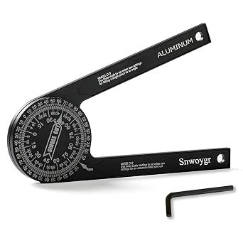 7 Inch Aluminum Miter Saw Protractor, Upgraded High-Precision Angle Measuring Tool, Includes Adjustment Wrench, Ideal for Carpenters, Plumbers, Construction Workers, and Home DIY Enthusiasts