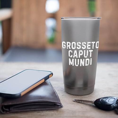 Vista 7 de Grosseto Caput Mundi Città Simpatica Uomo Donna Bambino Stainless Steel Insulated Tumbler Brushed Steel,Black,https:/ www.Yaxa/dp/undefined