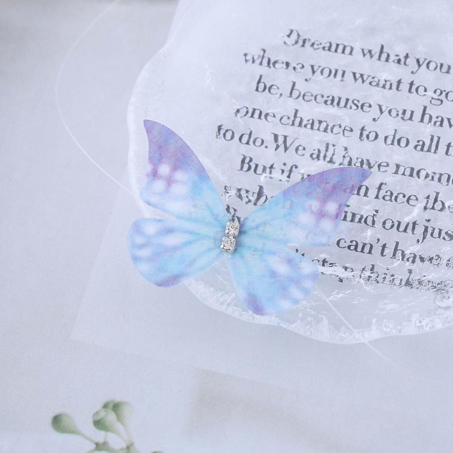 Vintage Fabric Butterfly Choker Necklace Butterfly Choker Necklace Crystal Mesh Butterfly Necklace Clear Transparent Chain Necklace Jewelry for Women - Image 4