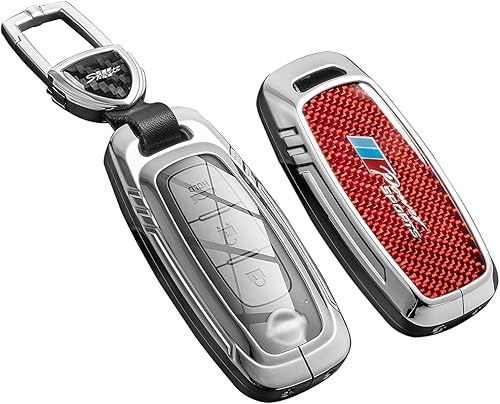 Miniatura 1 de Funda para llavero Nissan con llavero, funda de protección de aleación de zinc de fibra de carbono real compatible con Pathfinder Rogue Key Shell