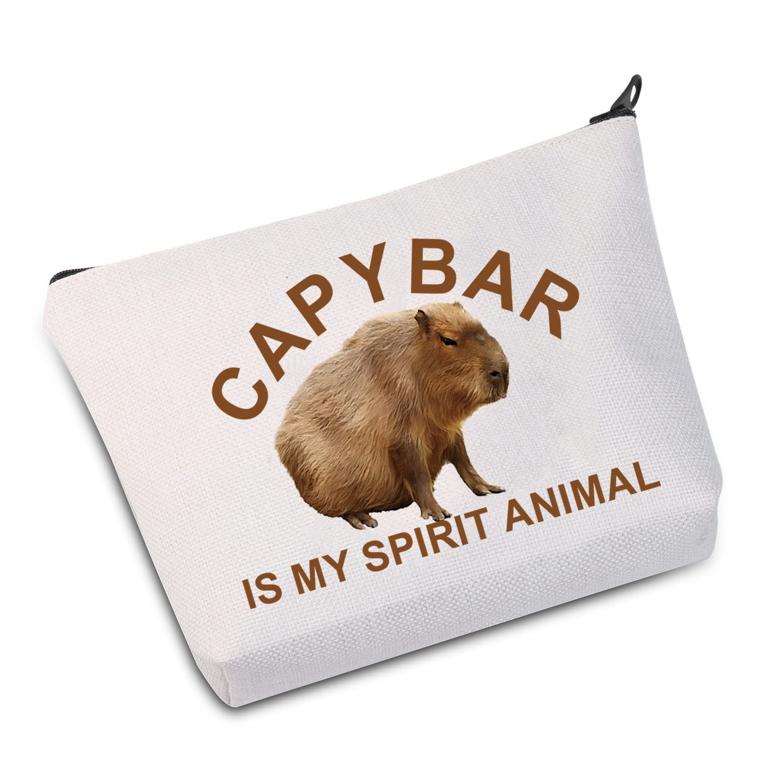 LEVLO Capybara Kosmetiktasche – Süße Make-up-Tasche Für Capybara-Fans (23x17 Cm, Baumwoll-Leinen)
