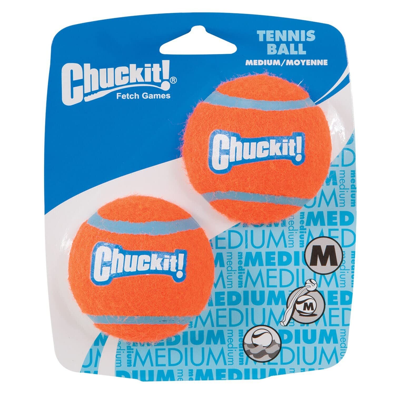 Chuckit Multicolored Ball Launcher Rubber Tennis Balls Medium