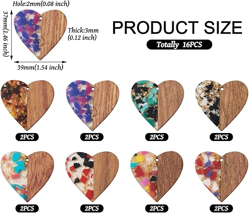 Vista 105 de Colgante de madera de resina, Resina, No es una piedra preciosa 0negro