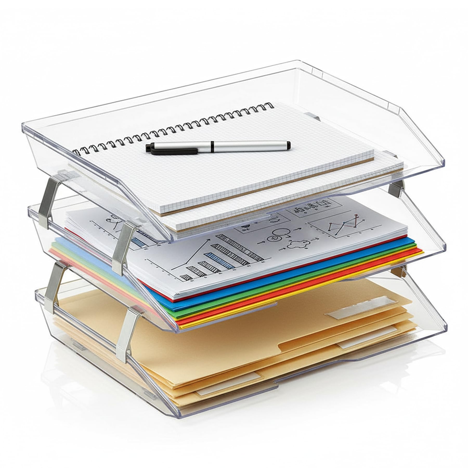 Bac à Courrier Elegant - A4 - En Polystyrène - Transparent