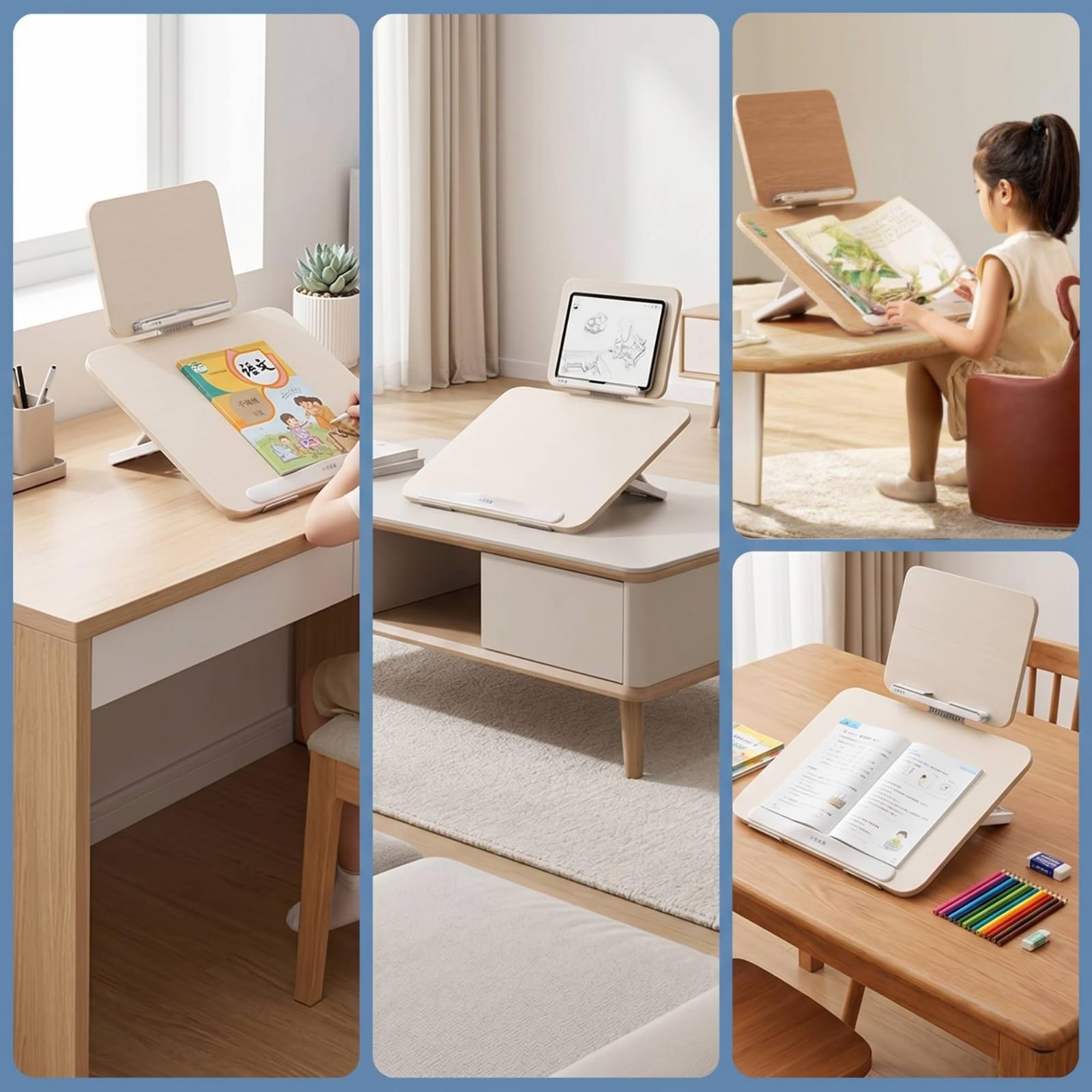 Atril Madera Ergonómico Soporte Multiusos Mueble para Dormitorio, Madera Original