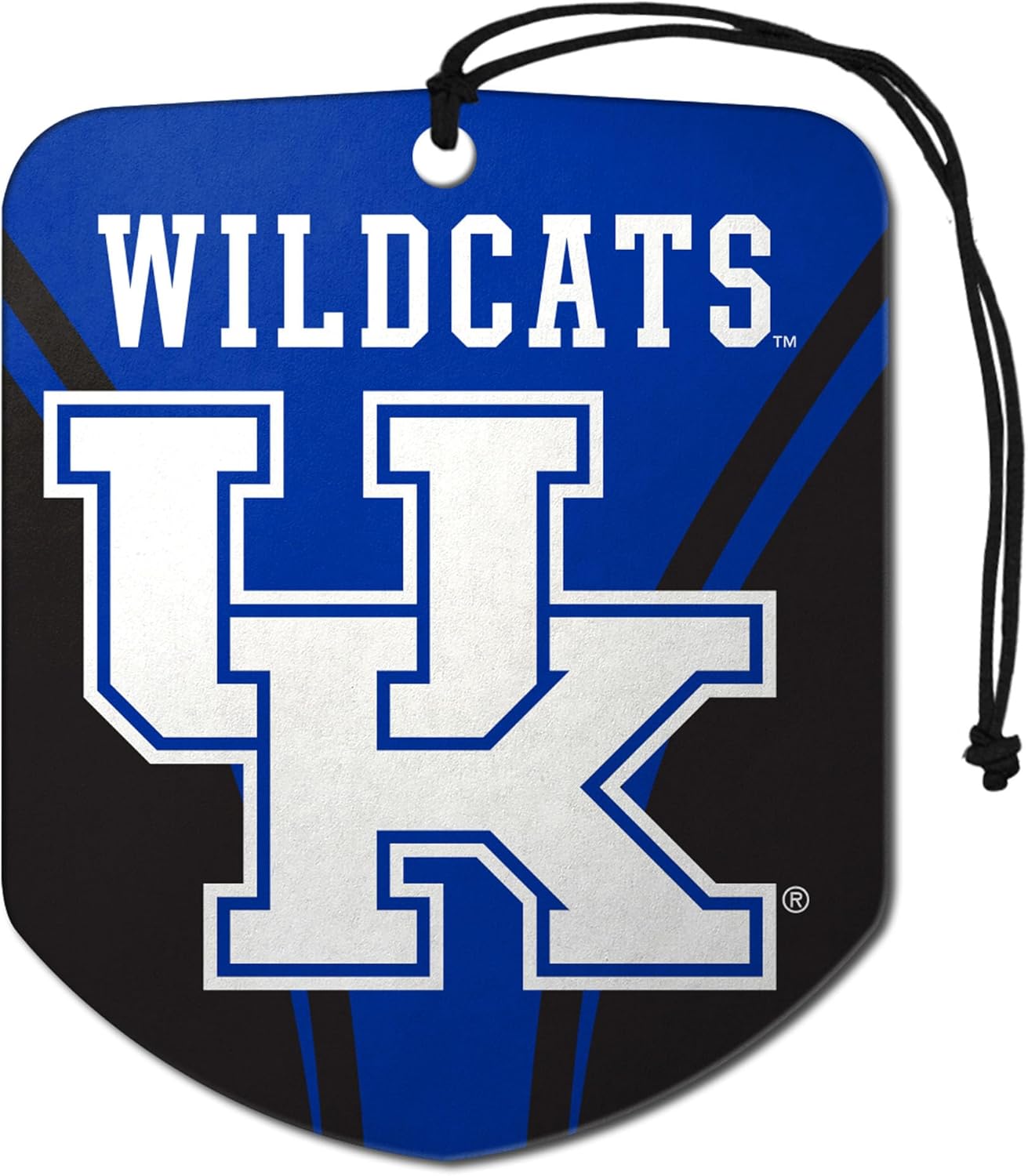 FANMATS 61617 NCAA Kentucky Wildcats Hanging Car Air Freshener, 2 Pack, Black Ice Scent, Odor Eliminator, Shield Design with Team Logo