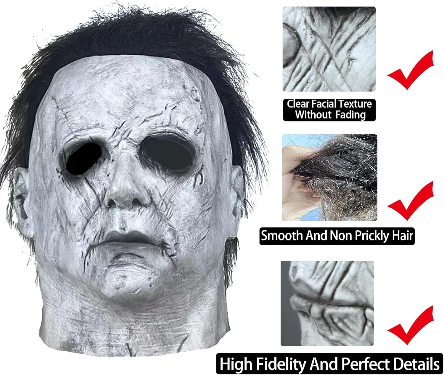 2025 Michael Myer Mask,Michael Myer Mask for Men (grey face mask) - Image 3