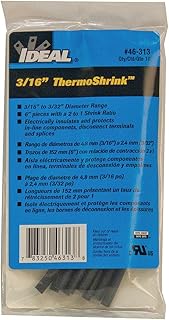 Ideal 46-313 Thermo-Shrink Thin-Wall Heat Shrinkable Tubing, 3/16