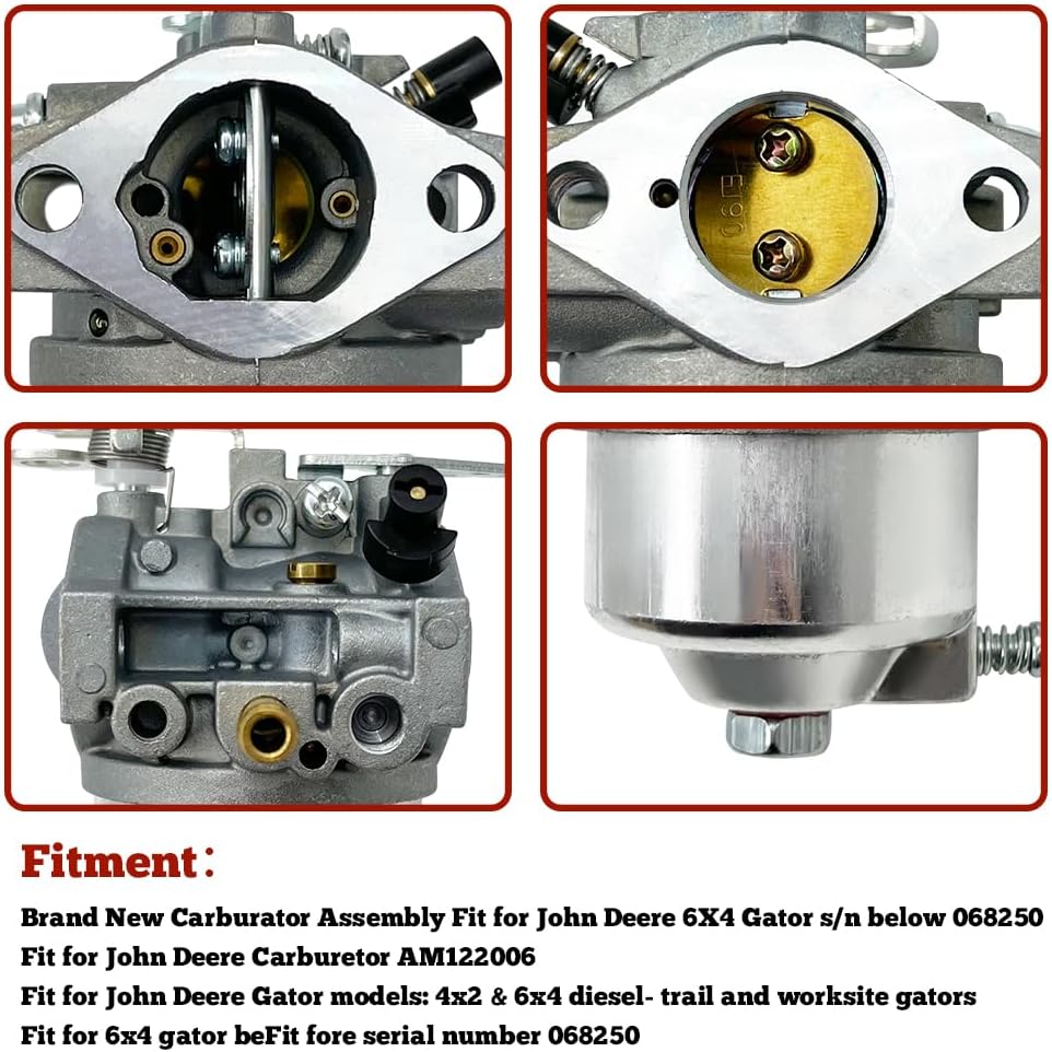 NewJ's AM122006 Carburetor Replacement Fit for John Deere AM122006 Carb Fit for Gator 6x4 s/n below -068250 Carb