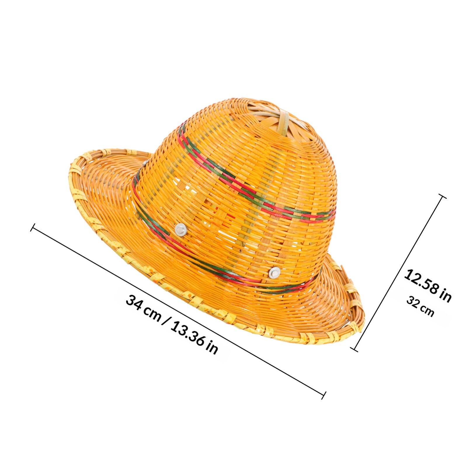 Bauhelm aus Bambusgewebe, Orange, Atmungsaktiv für Baustellen | Sommer, Luftzirkulation, Verstellbar, Gewebte Oberfläche, Sonnenschutz Zufällige Farbe