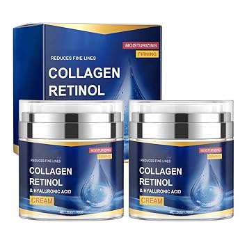 Collagens Face Moisturizer,Natural Antiaging Lift Firm Facial Cream for Women,Skin Tightening Day&Night Cream with Retinol and Hyaluronic Acid,Delay Aging,Reduce Wrinkle and Fine Lines 2pc