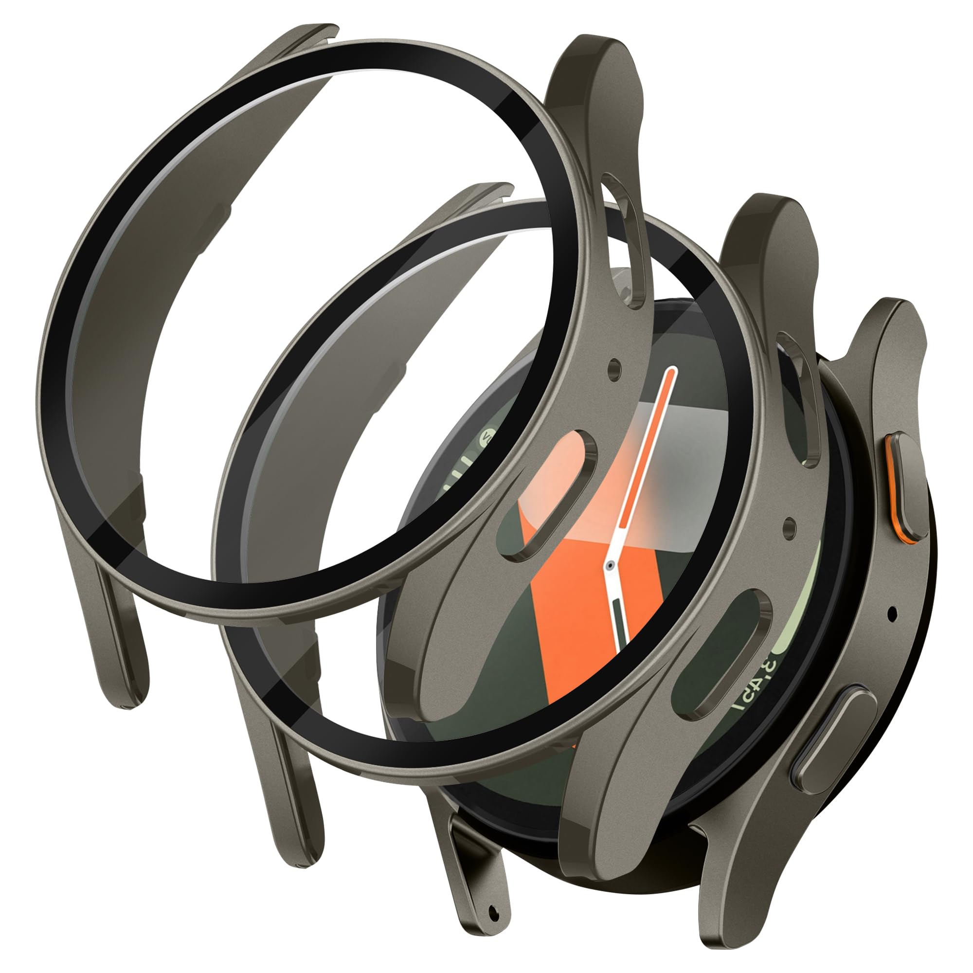 Etui do Samsung Galaxy Watch 7 40 mm, odporne na zarysowania, ochrona ekranu ze szkła hartowanego, czuły dotyk, pełna okładka do Samsung Galaxy Watch 7 40 mm, zielona