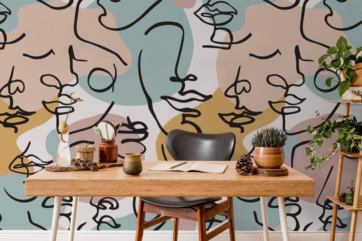 Murwall Art Wallpaper Abstract Faces Wall Mural Face Wall