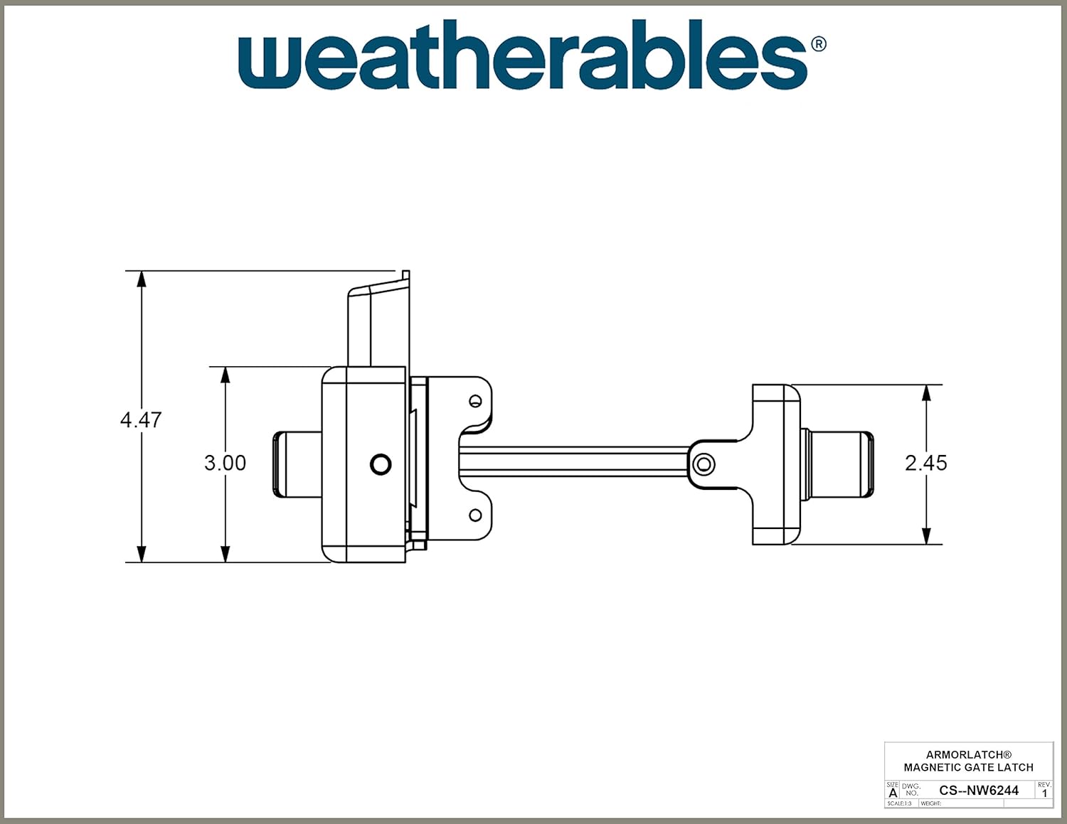 Weatherables Keystone Magnetic Armor 2-Sided Key-Lockable Gate Latch – Nylon Polymer Heavy Duty Gate Latch with Self-Latching Gate Lock – Easy Installation on Metal, Wood & Vinyl Fences, Keyed Alike