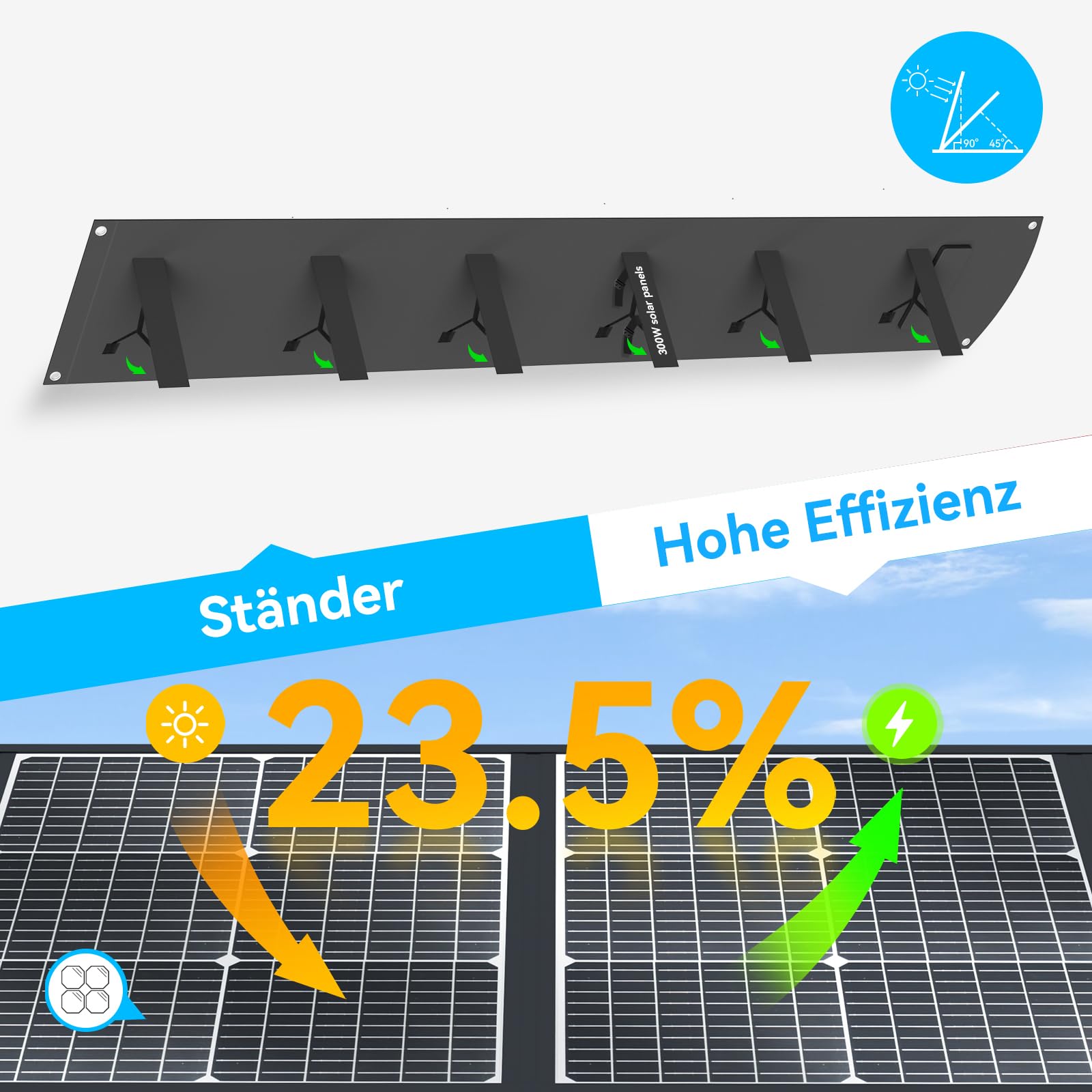 300w Solarpanel Faltbar Tragbares Solarmodul 40 V MC4-Stromversorgung | Mehrere Ausgänge Ladegerät für Die Meisten Kraftwerke, Powerstation Monokristalline Solarmodul für Outdoor, Camping, RV