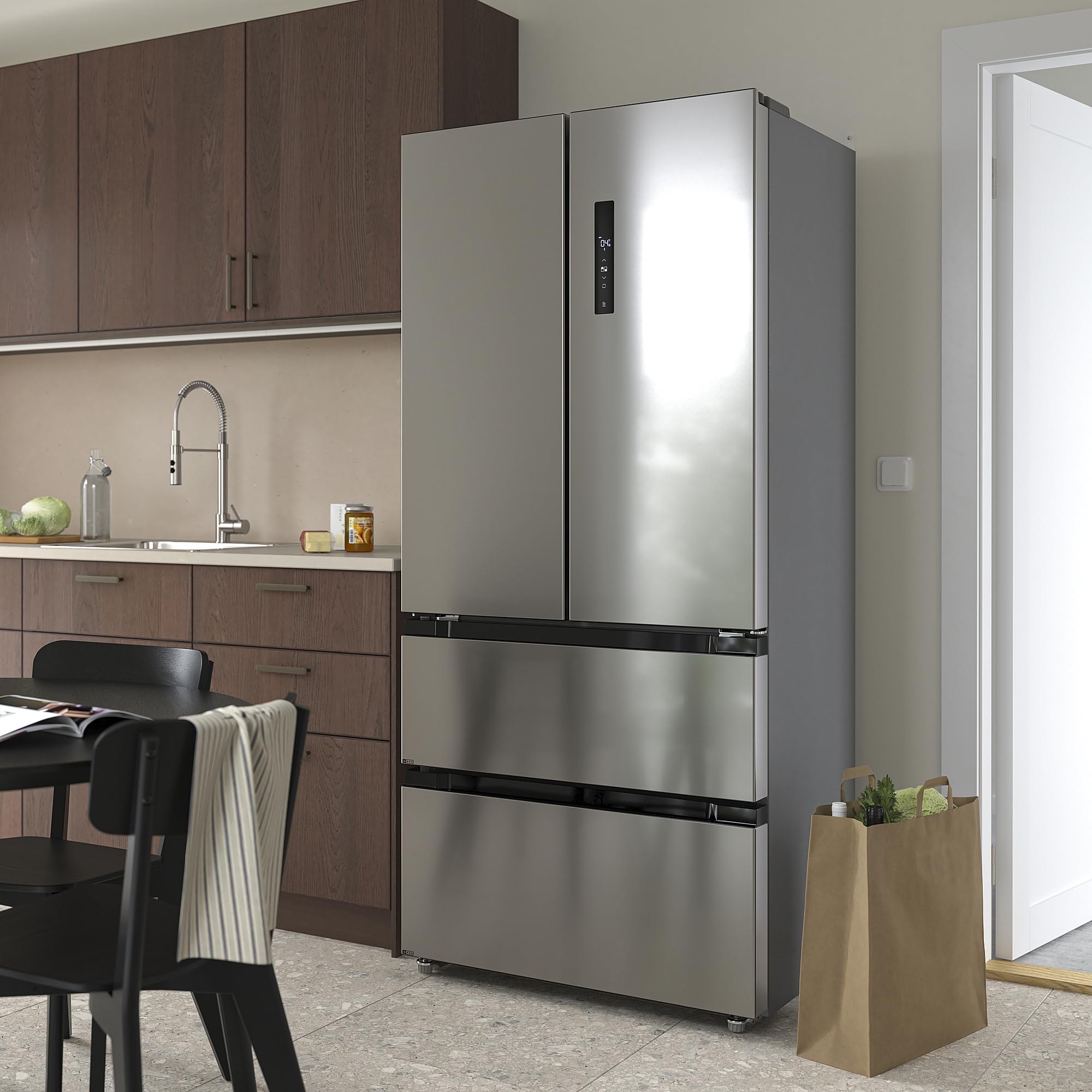 Protuning RibbenÅS French Door Fridge/Freezer, 700 Freestanding/Stainless Steel, 347/169 L on Fridge.com - View 3