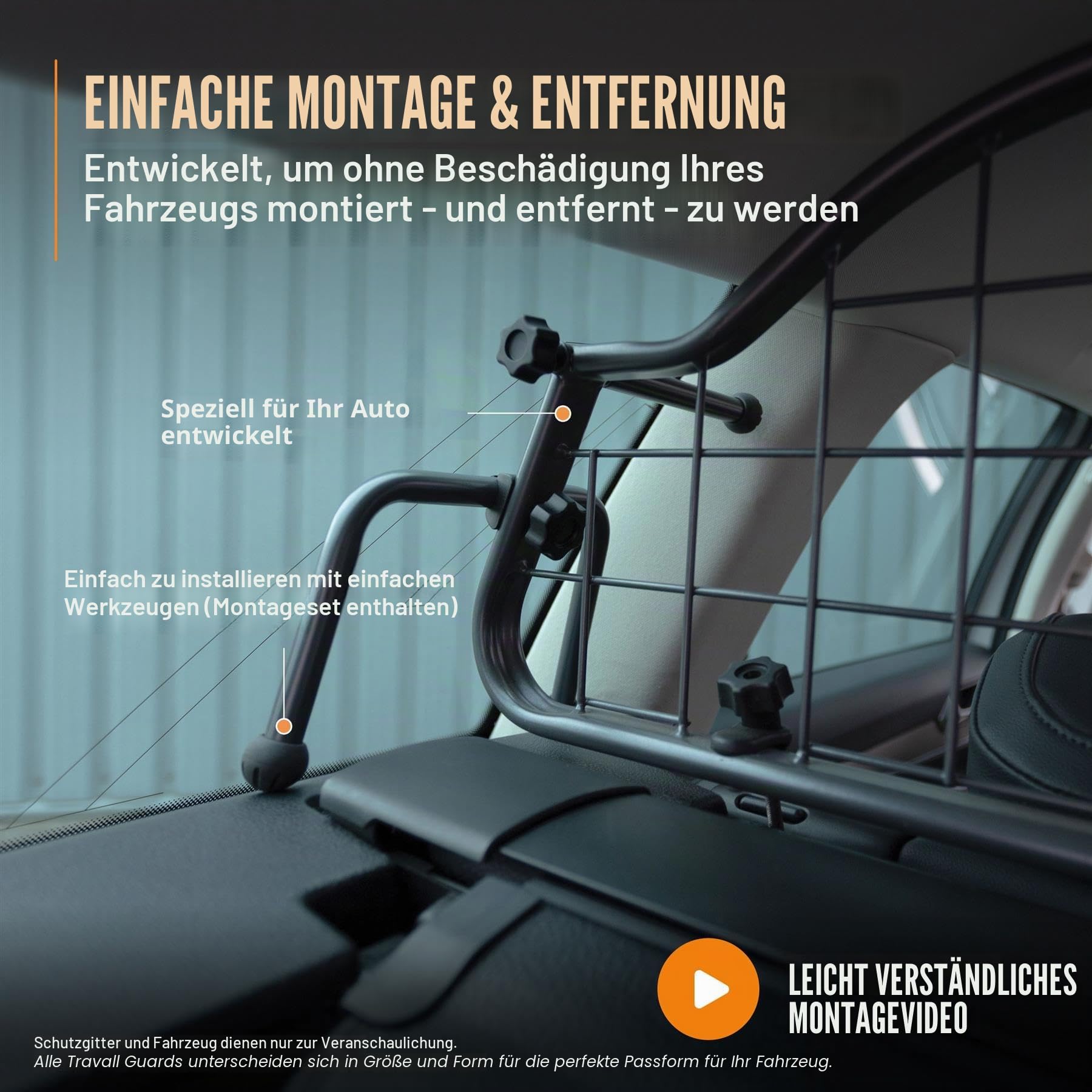 Travall Hundegitter für Ford Kuga (2013-2019) fahrzeugspezifisches Trenngitter Auto Kofferraum Auto Hundegitter aus Stahl für sicheren Transport TDG1411