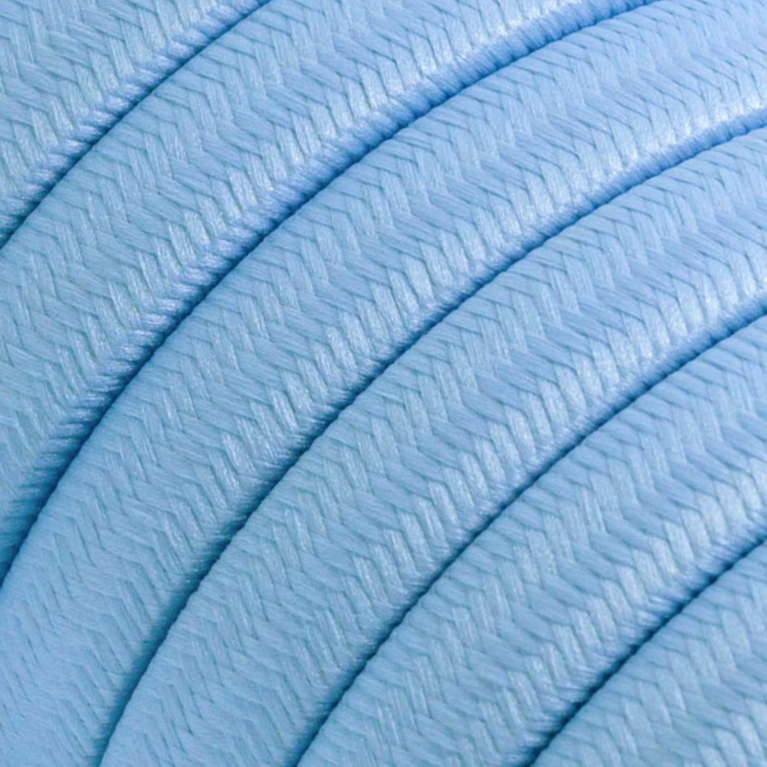 Creative-Cables L'originale cavo elettrico piatto per catenaria (25 m, Azzurro Baby CM257) – Rivestito in tessuto effetto seta – Compatibile con sistemi Lumet IP44 e Filé Indoor – Made in Italy