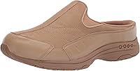Easy Spirit Women's Traveltime 234 Slip-On Clog Mules - Cushioned Comfort, Leather Uppers for Walking & Everyday Wear
