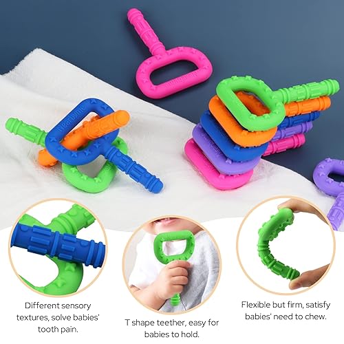 Miniatura 3 de Juguetes sensoriales para masticar, palitos de silicona para masticadores autistas, TDAH, estimulación motora oral o necesidades especiales (A)