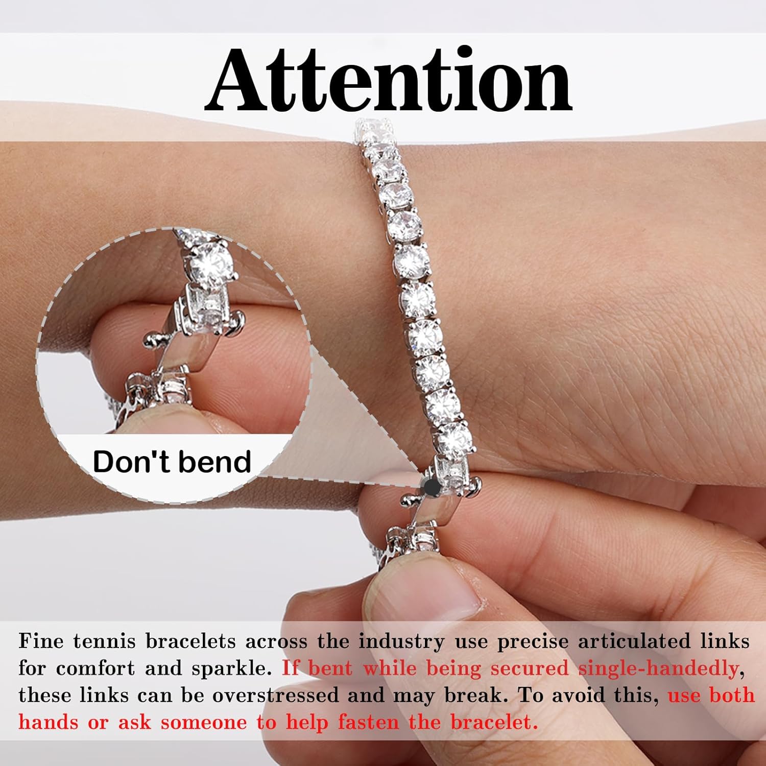 Moissanite Tennis Bracelet For Women S925 Silver Jewelry, Luxury Silver Bracelets Gifts For Couples Sister Girlfriend Wife 6.5'-7.5'' Length