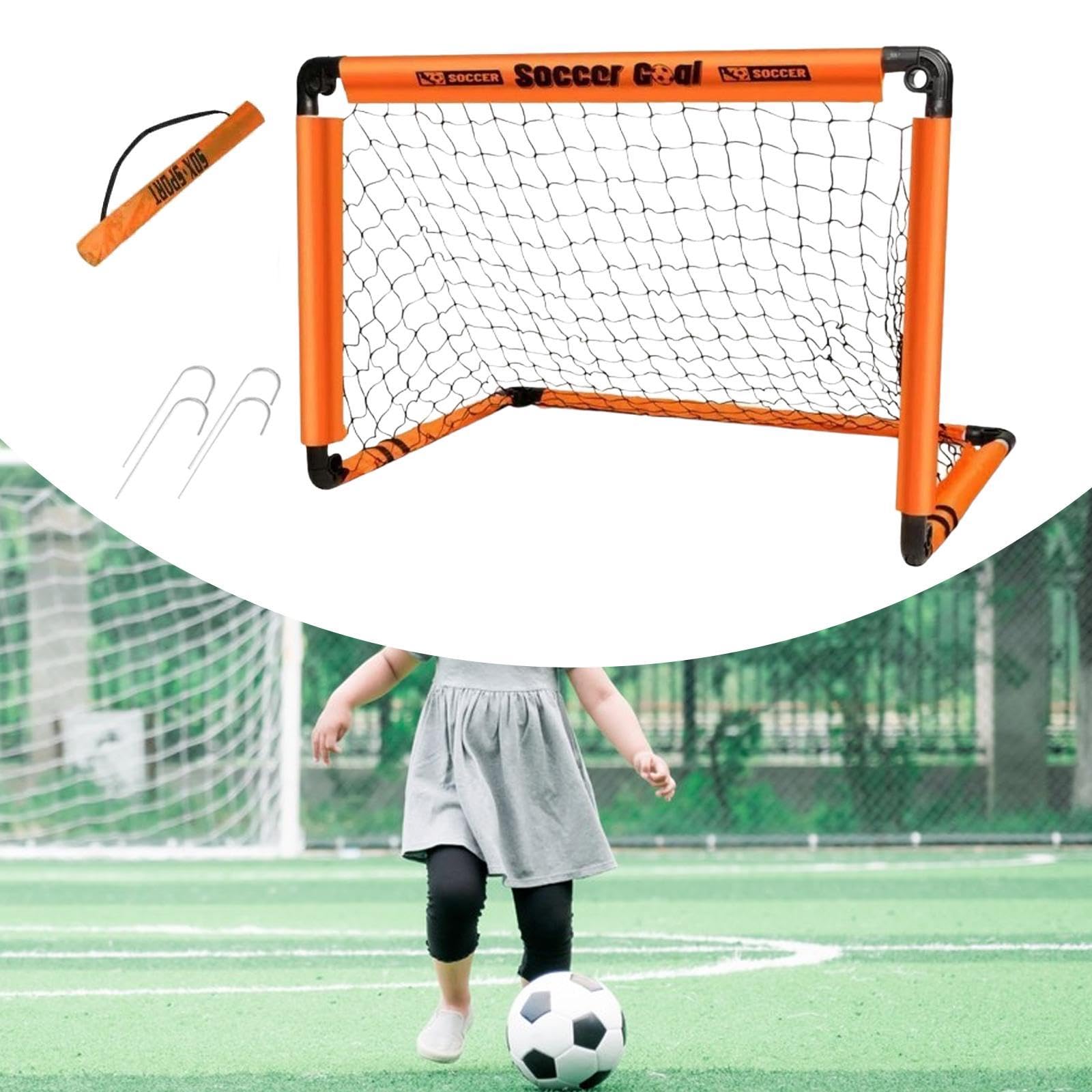 Fußballtor Kinderfußballtor Faltbares Trainingsziel Tragbares Fußballnetz mit Tragetasche Schneller auf- Und Abbau für Familienspiele Outdoor Indoor