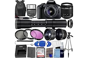 Canon Rebel T7i DSLR Camera (EF-S 18-55mm IS II Lens + 64GB Memory)