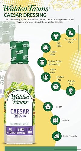 Vista 257 de Walden Farms Buffalo Ranch - Aderezo y salsa – Sin calorías, sin gluten, bajo en carbohidratos, apto para dieta cetogénica, sin azúcar, sin grasa